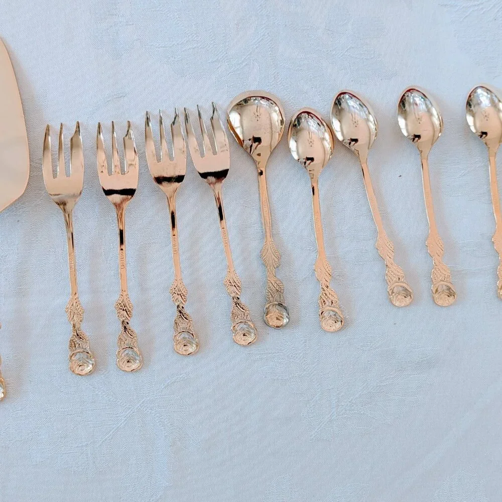 VTG Hildesheim Rose Nivella Rostfrei 11-Piece Flatware Set 18/10 Stainless Steel